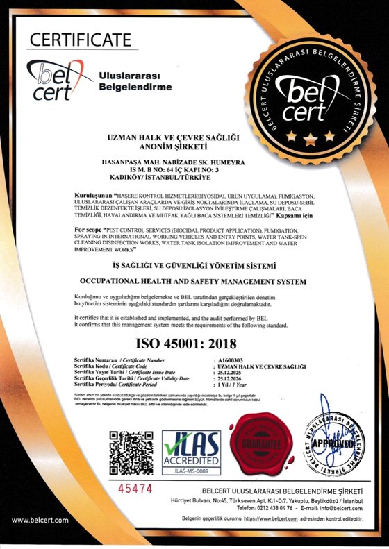 ISO 45001:2018 — Uzman Halk ve Çevre Sağlığı A.Ş.